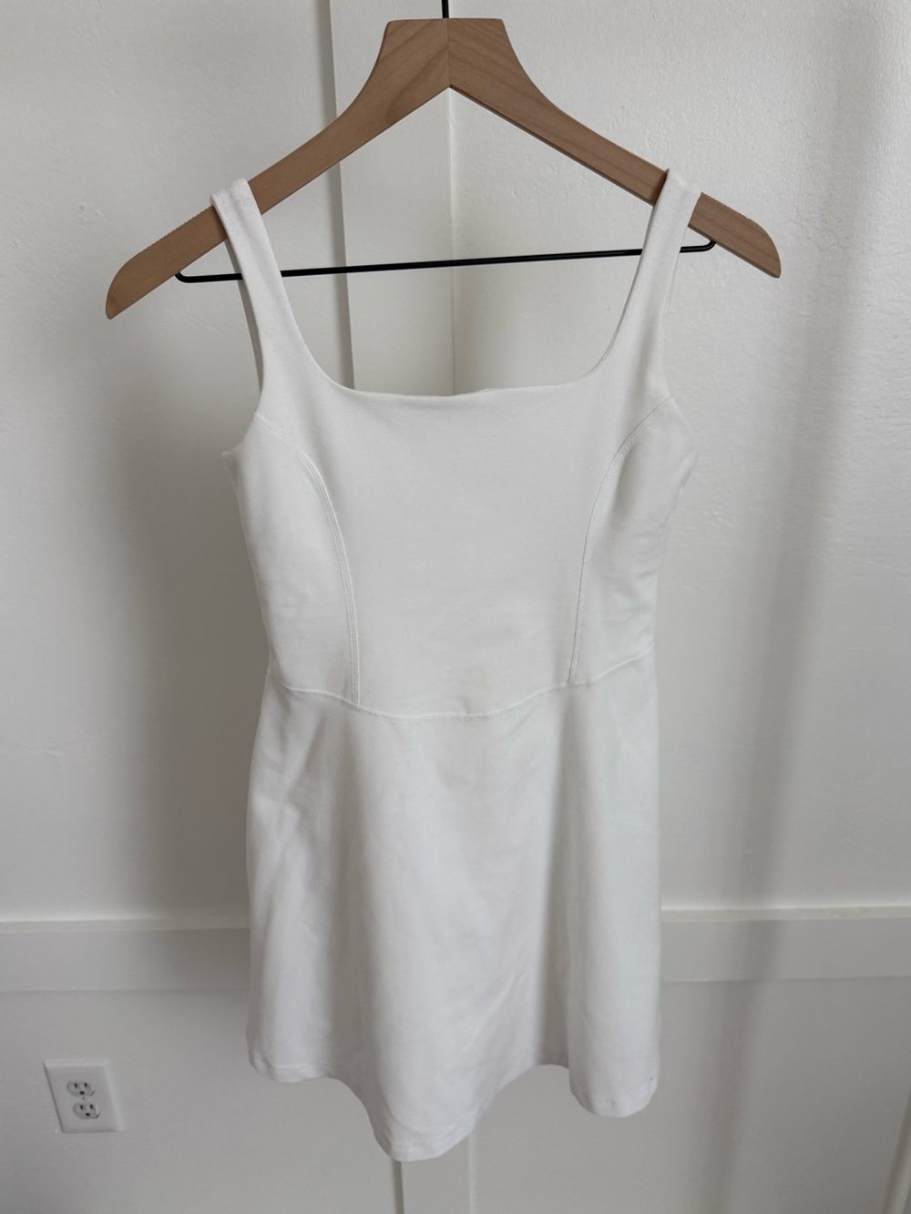 Beyond Yoga White Square Neck Mini Dress